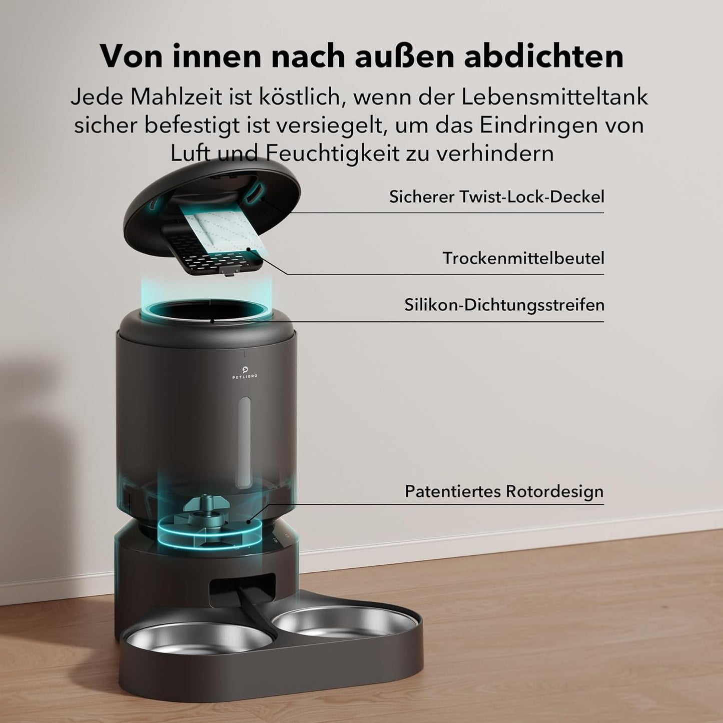 5G Wi-Fi Futterautomat, 5G WiFi,schwarz