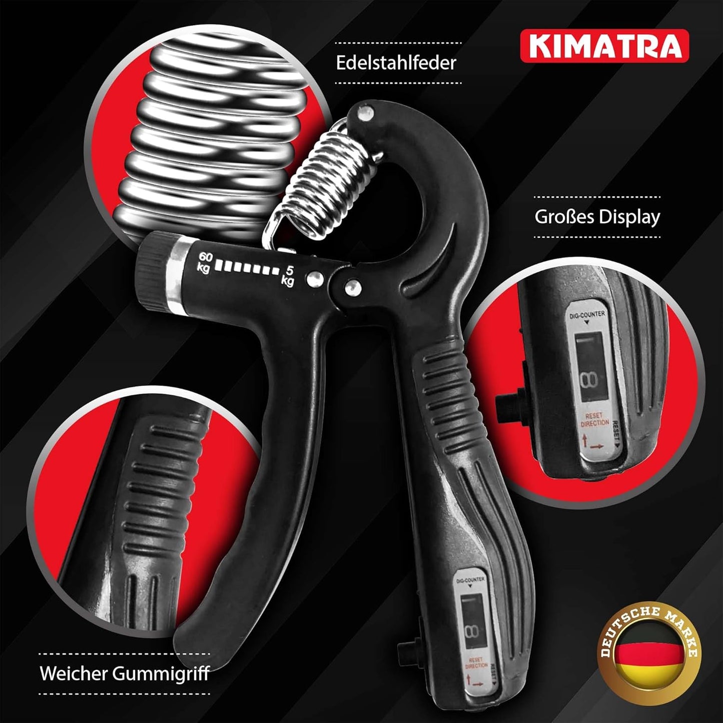 Handtrainer-Set, 2-teiliges Set Schwarz