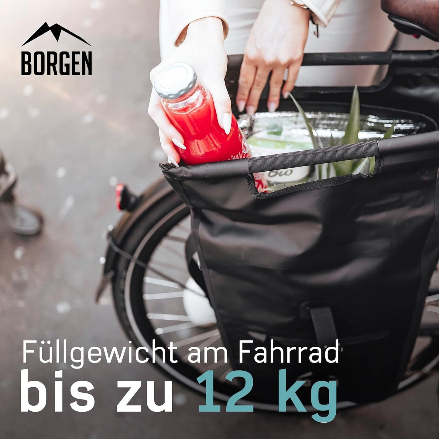 Velo-Einkaufstasche, Schwarz
