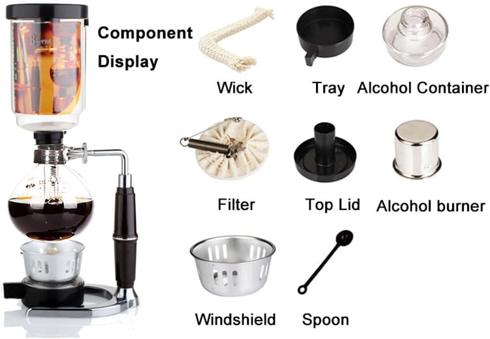 Siphon-Kaffeemaschine mit Alkoholbrenner