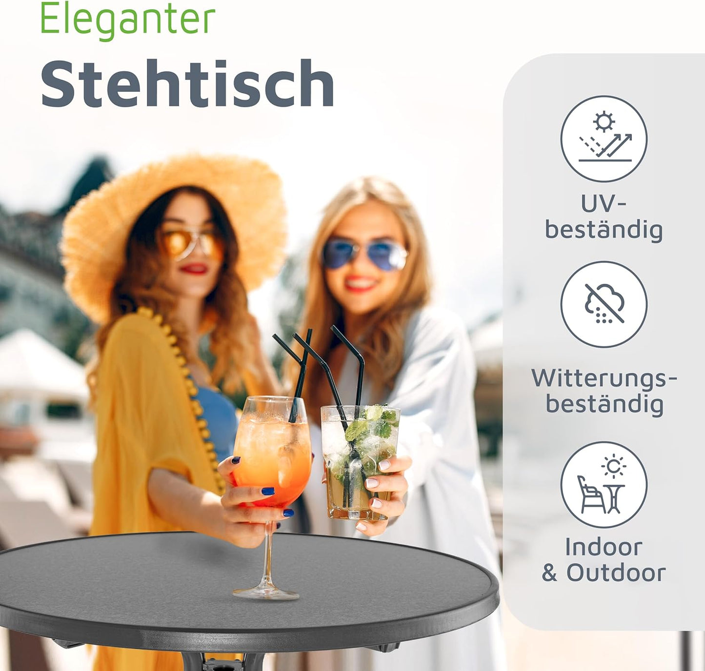 Klappbarer Stehtisch Nico, Anthrazit Ø 70