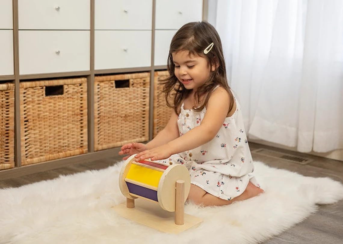 Montessori Spinning Drum Spielzeug, B