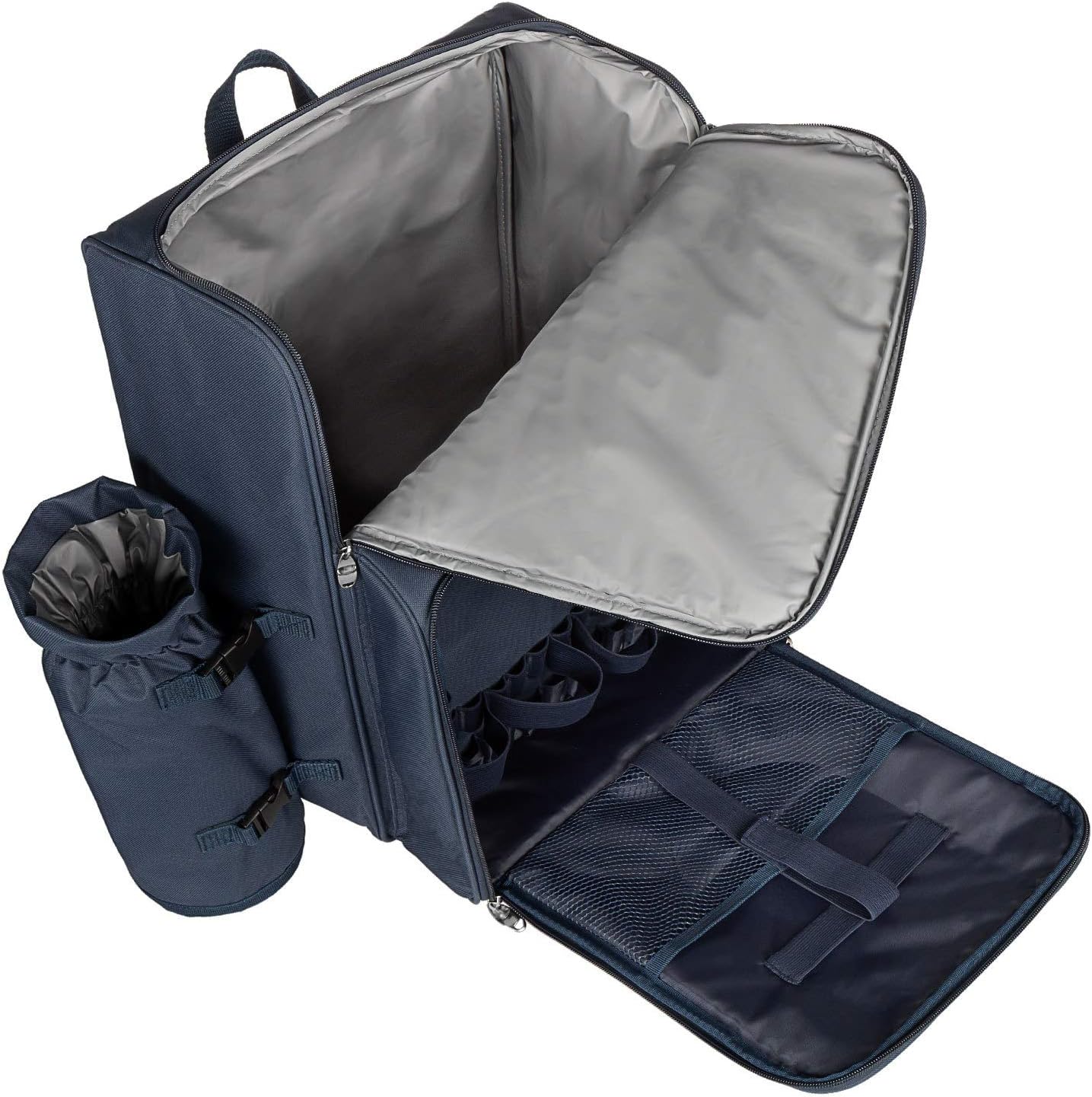 Picknickrucksack, navy blau weiss
