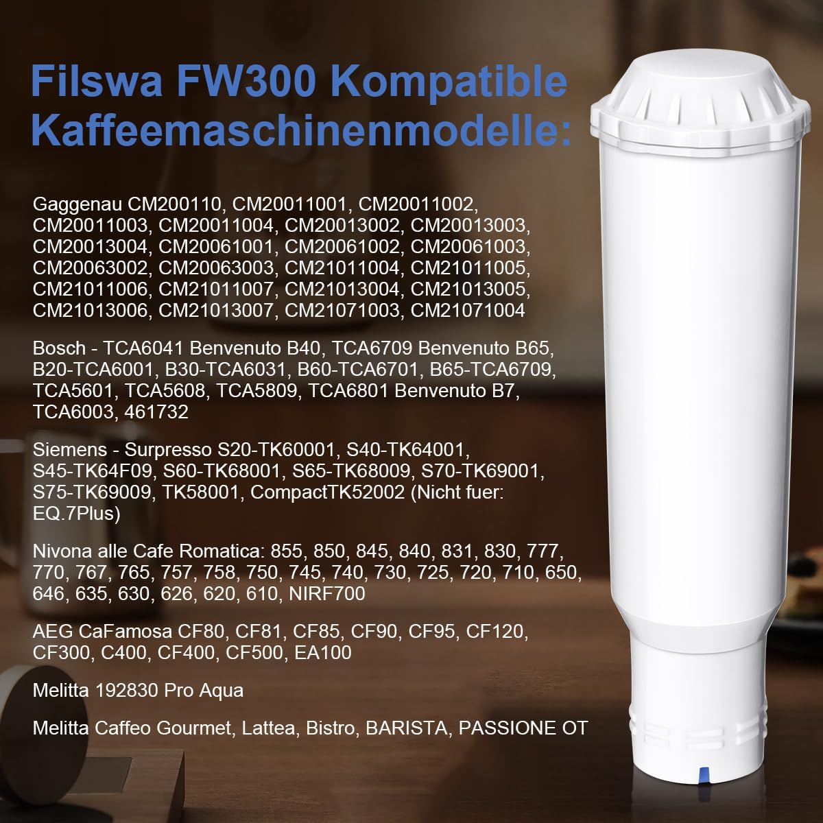 6-teiliges Wasserfilterpatronen-Set für Kaffeemaschinen, 6 Stück