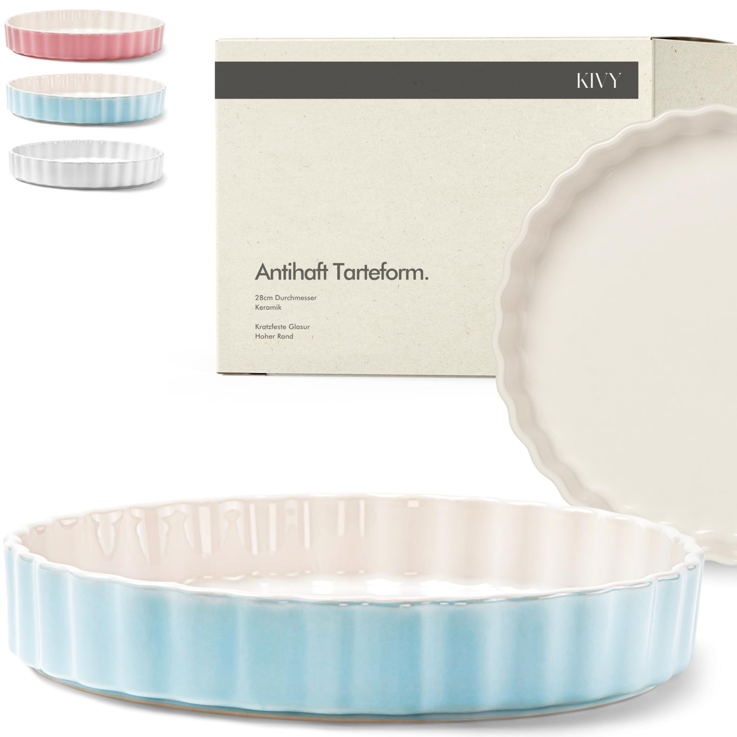 Tarte- und Quicheform, 28 cm, Tarteform Blau
