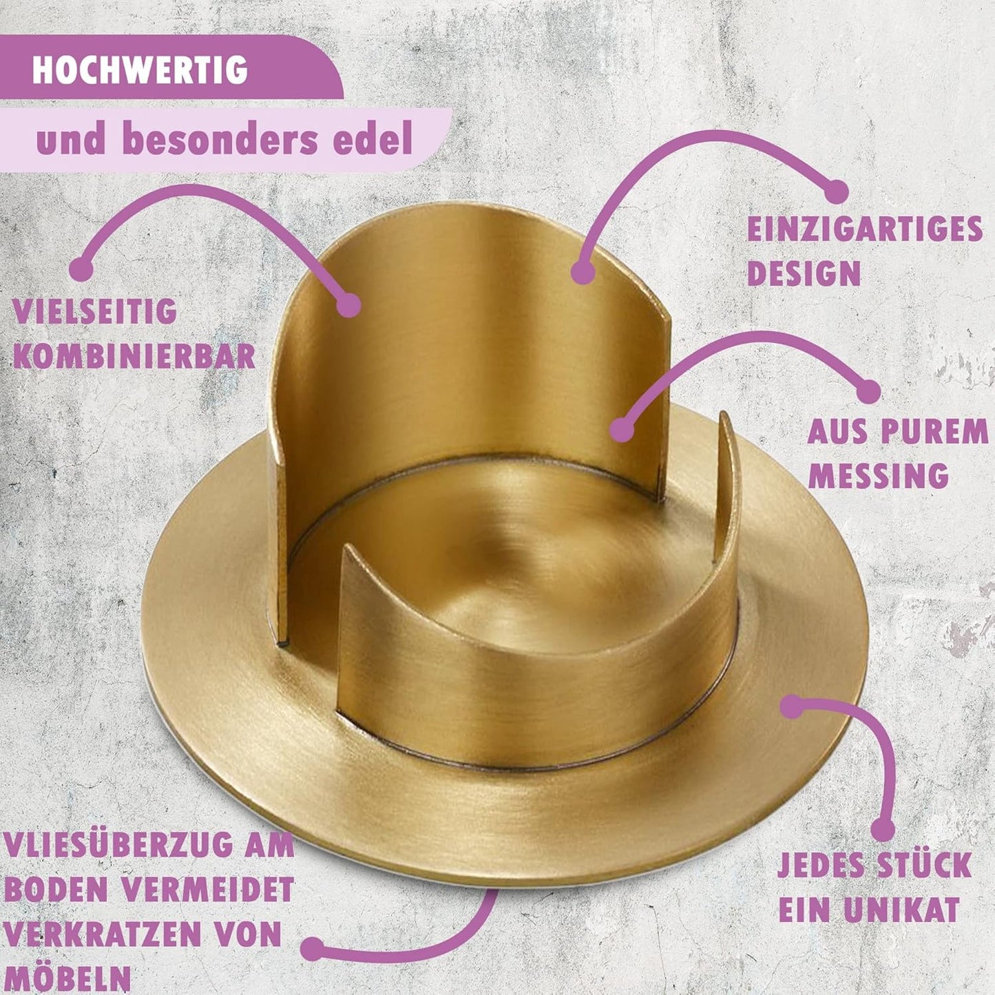 Kerzenleuchter, Ø 7 cm Gold