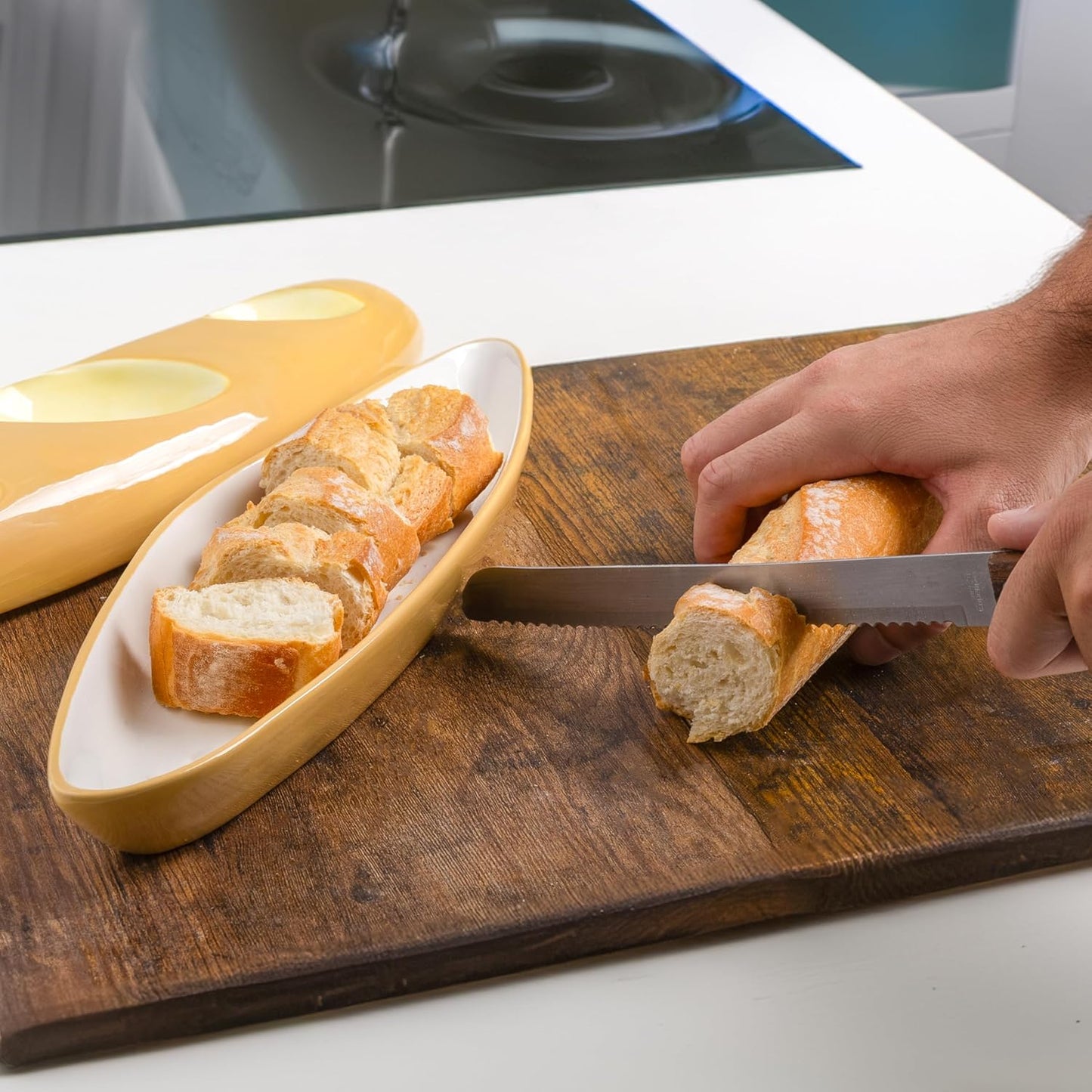 Brotservierplatte, Riegel, Braun