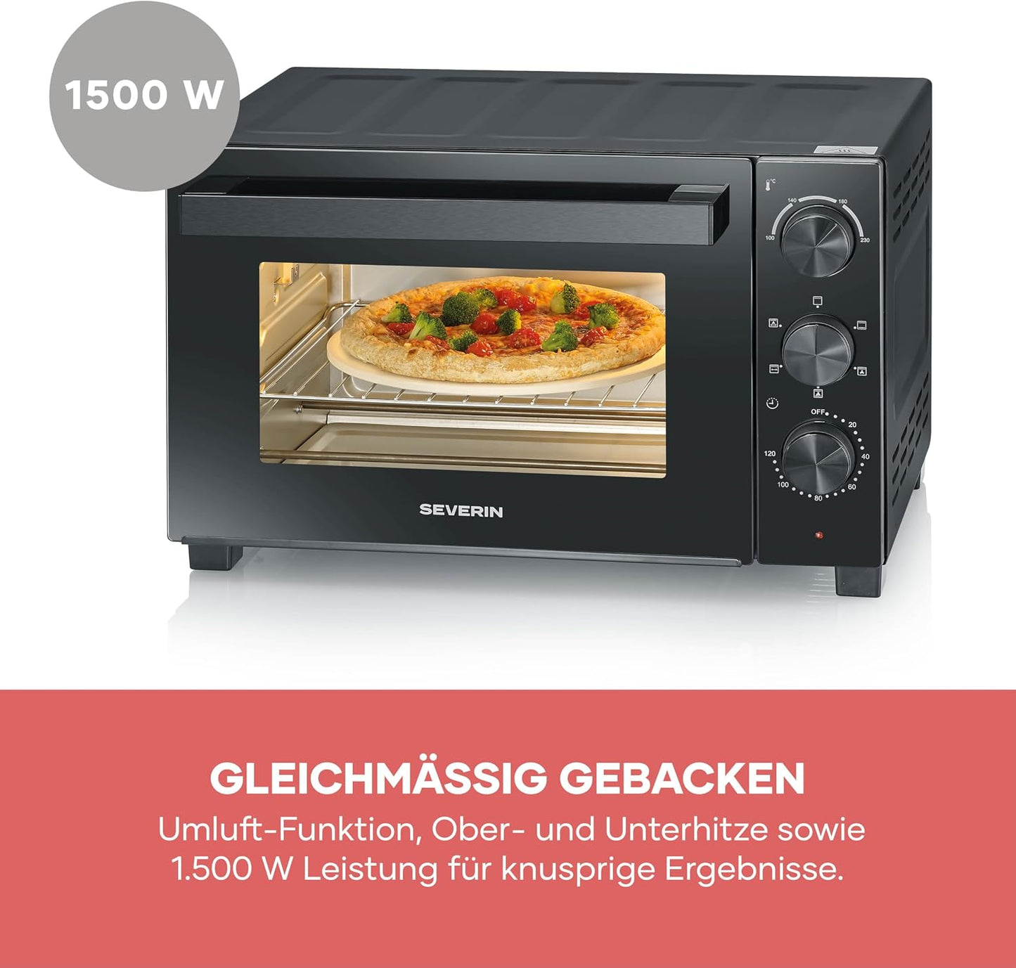 Back- und Toastofen mit Umluftfunktion (30 L, 1600 W)
