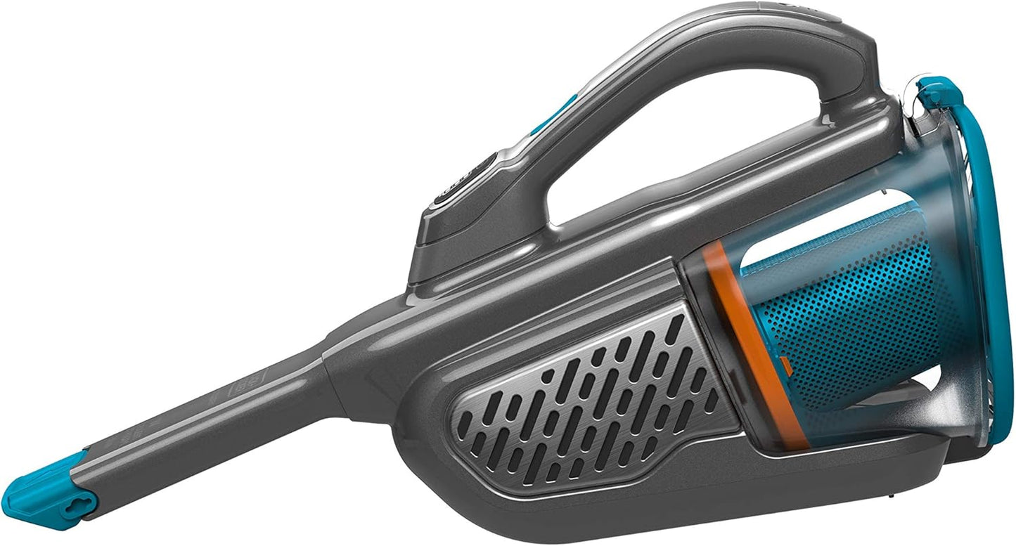 Kabelloser Akkustaubsauger Dustbuster, mit Ladestation & Wandhalterung / Titanium/Silber/Blau