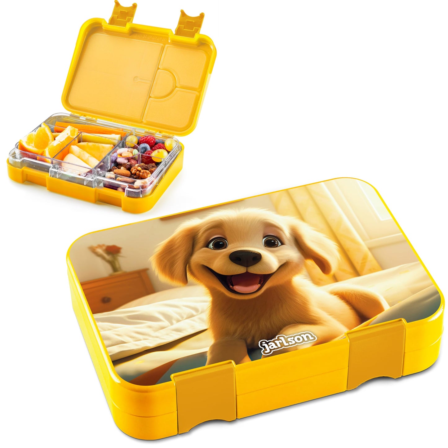 Auslaufsichere Bento Lunchbox mit Trennfächern Toni, Hund