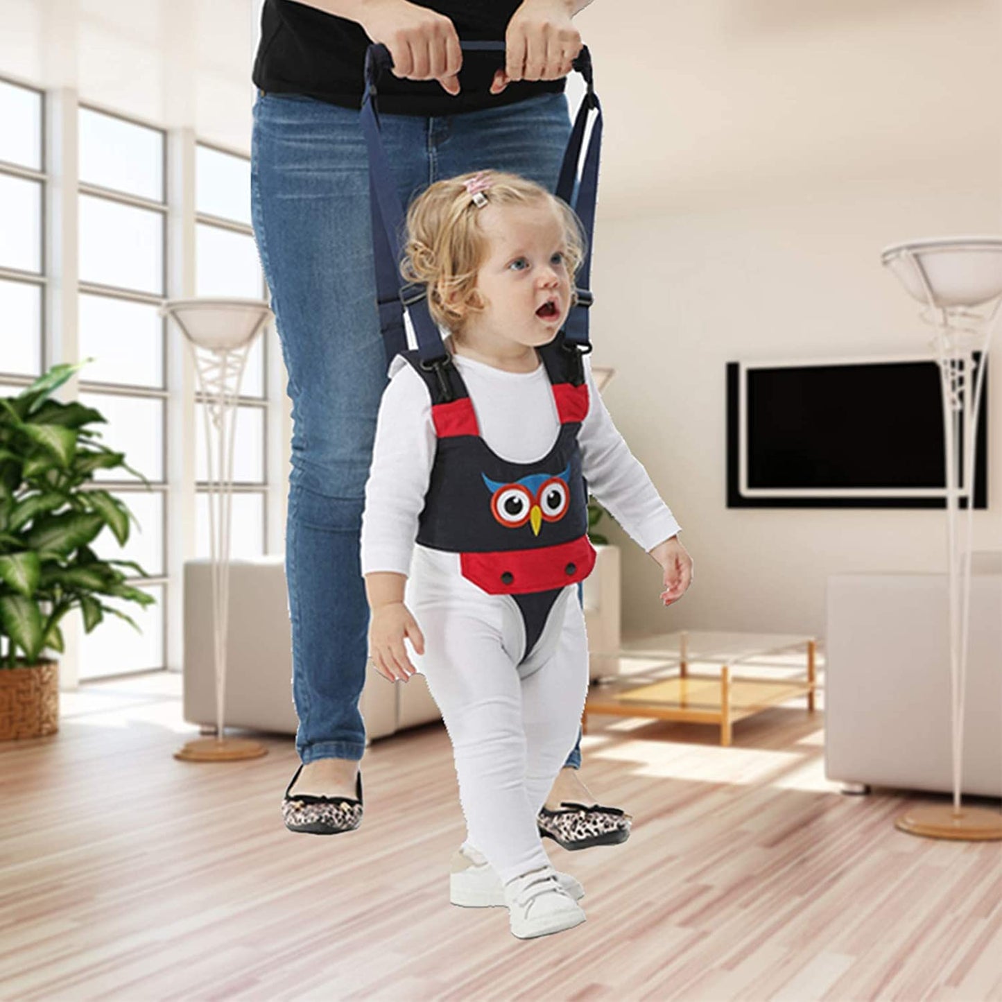 Lauflernhilfe für Babys mit Sicherheitsleinen, Blau