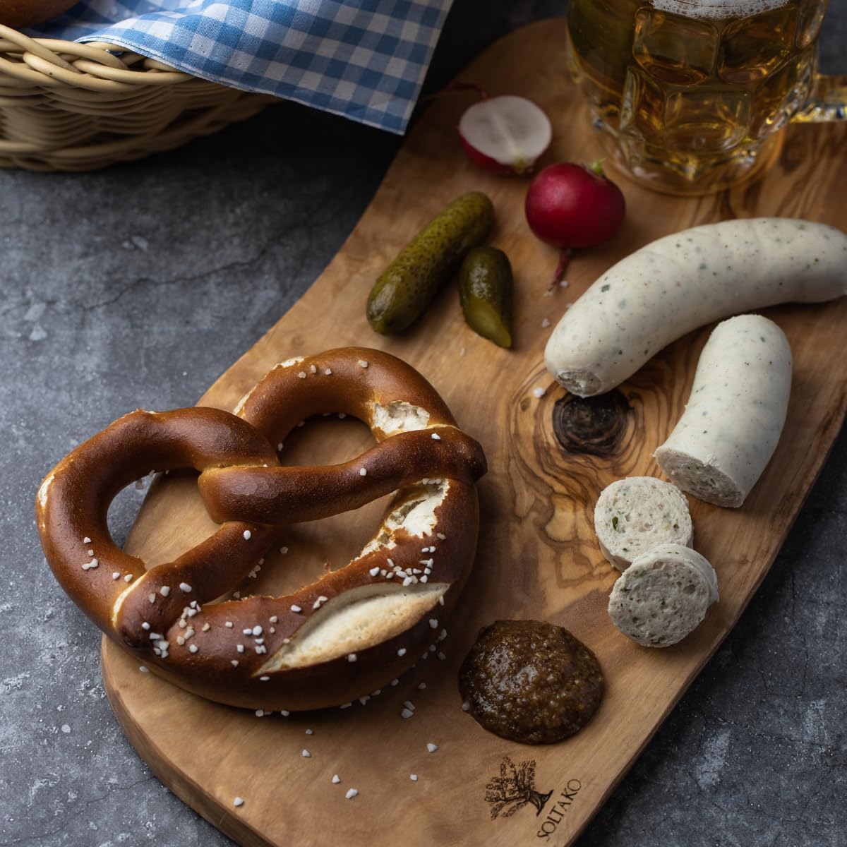 Rustikales Olivenholz-Schneidebrett, 45 x 20 cm, 1 45 x 20 cm