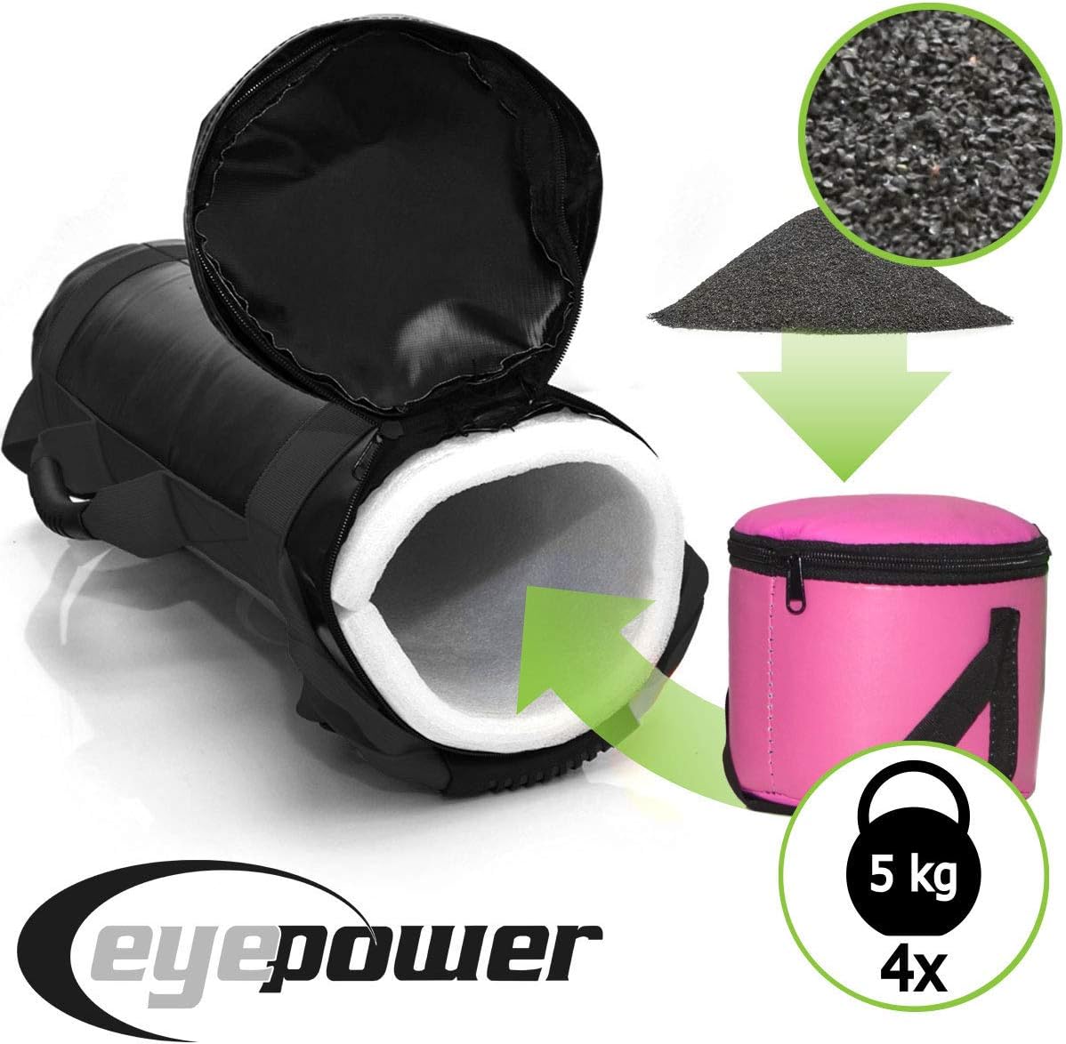 Power Bag mit Gewichte-Set, Schwarz