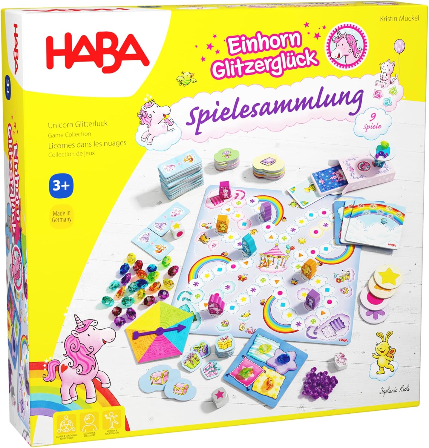 Einhorn Glitzerglück Spielesammlung, Gelb