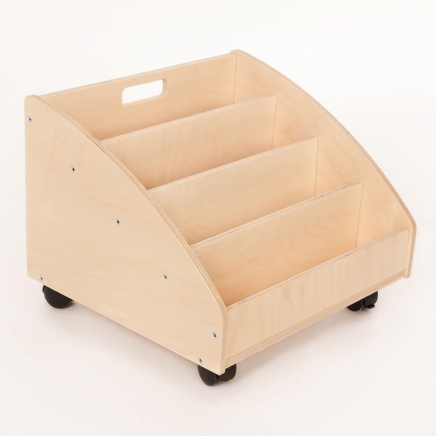 Bücherkiste mit Rollen, Medium Beige