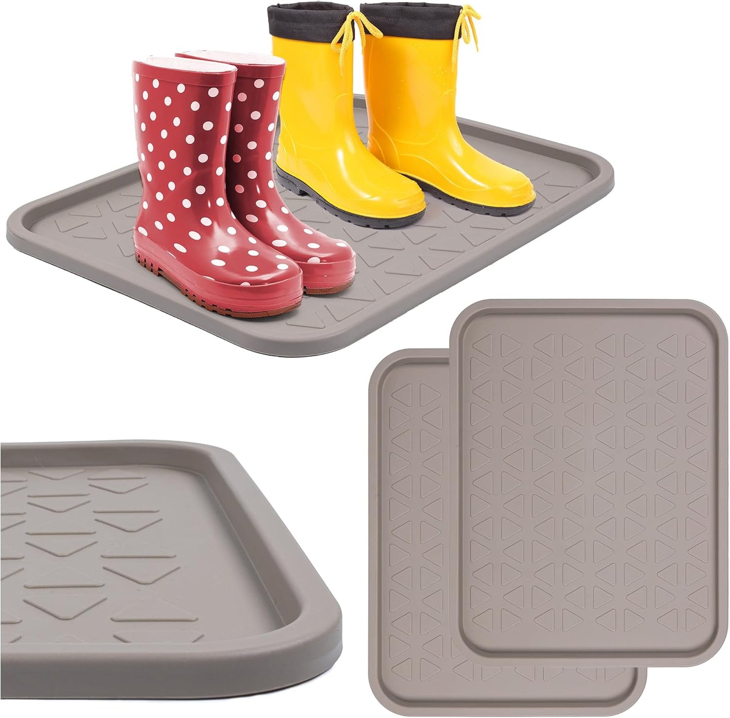 2-teiliges Schuhabtropfschalen-Set, Beige 38 x 50 cm 2 Stück