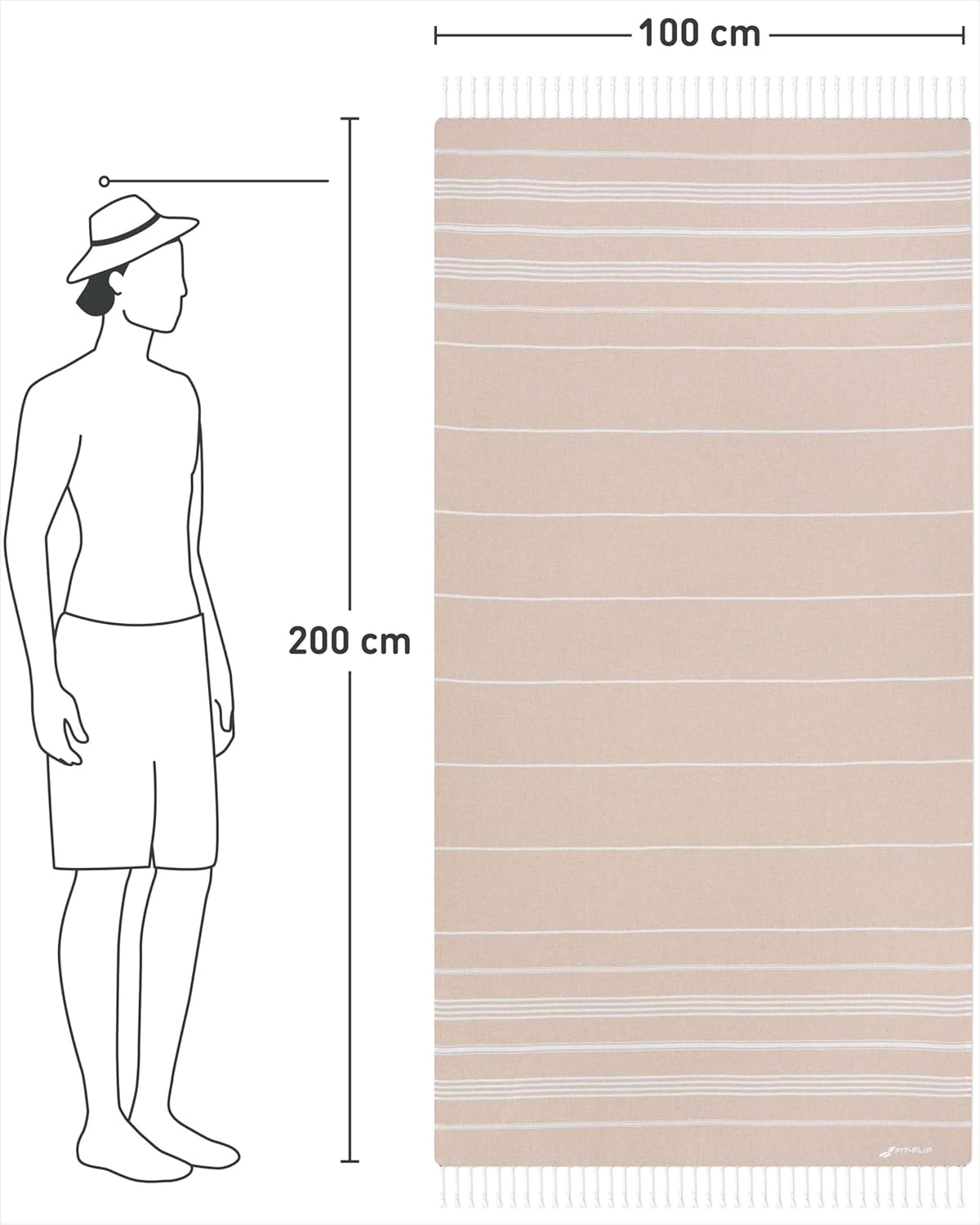 Hamamtuch, 24 Sand - Sultan 100x200cm