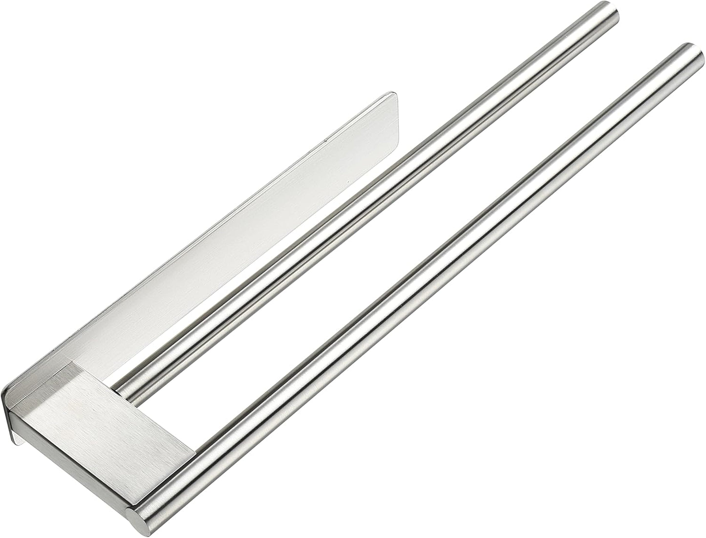 Doppelte Handtuchstange selbstklebend, ohne Bohren, #1 Silber