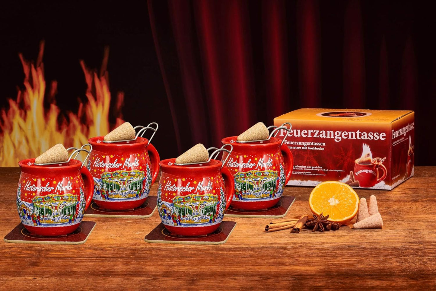 Feuerzangentasse, Rot/Historischer Markt