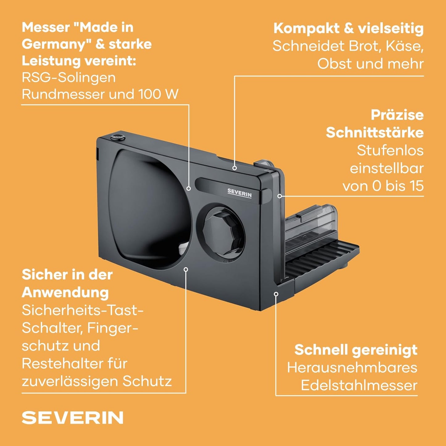 Klappbarer Allesschneider, Schwarz bis 15 mm, klappbar