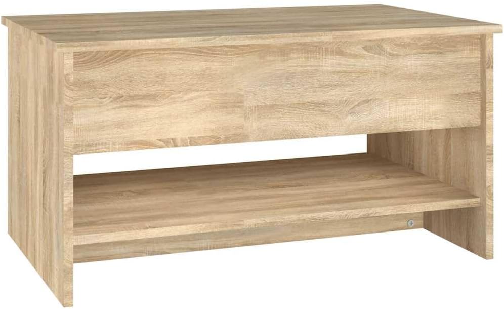 Höhenverstellbarer Couchtisch mit Stauraum, 80 x 50 x 41.5 cm Braun 1