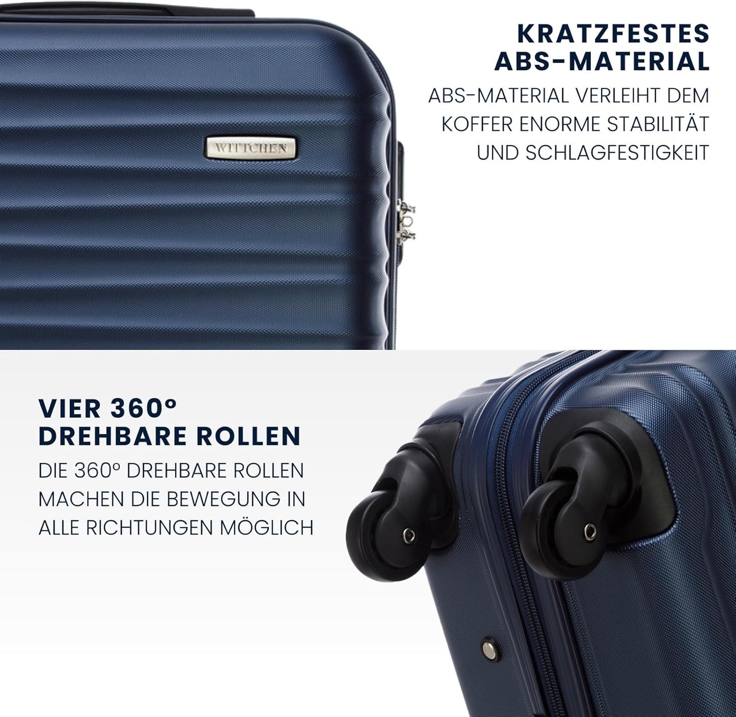 3-teiliges Koffer-Set, Dunkelblau Koffer-Set 3tlg.