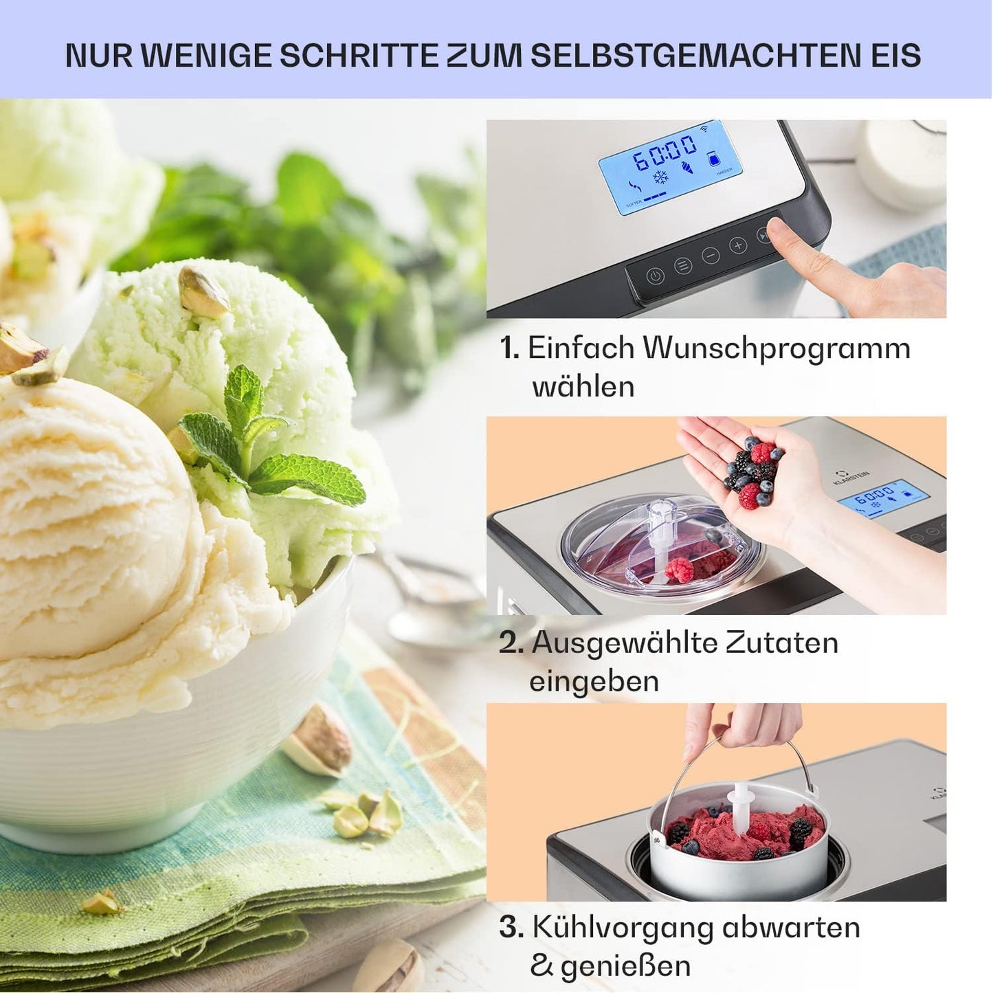 Softeismaschine mit WiFi/App-Funktion