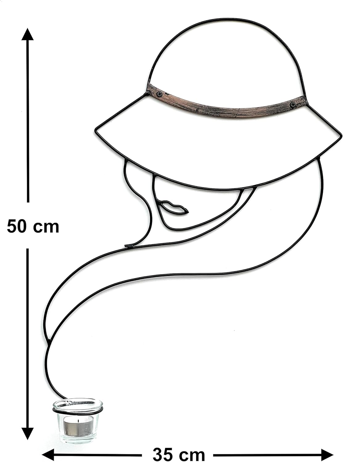 Wandteelichthalter Lady