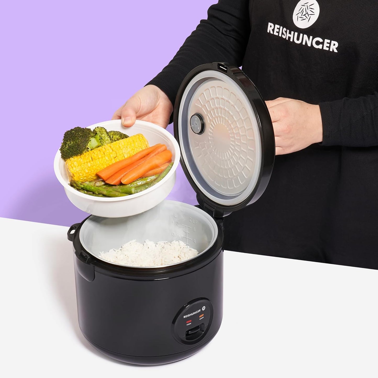 Reiskocher & Dampfgarer Starterset, Schwarz, Starter Set 1,2L
