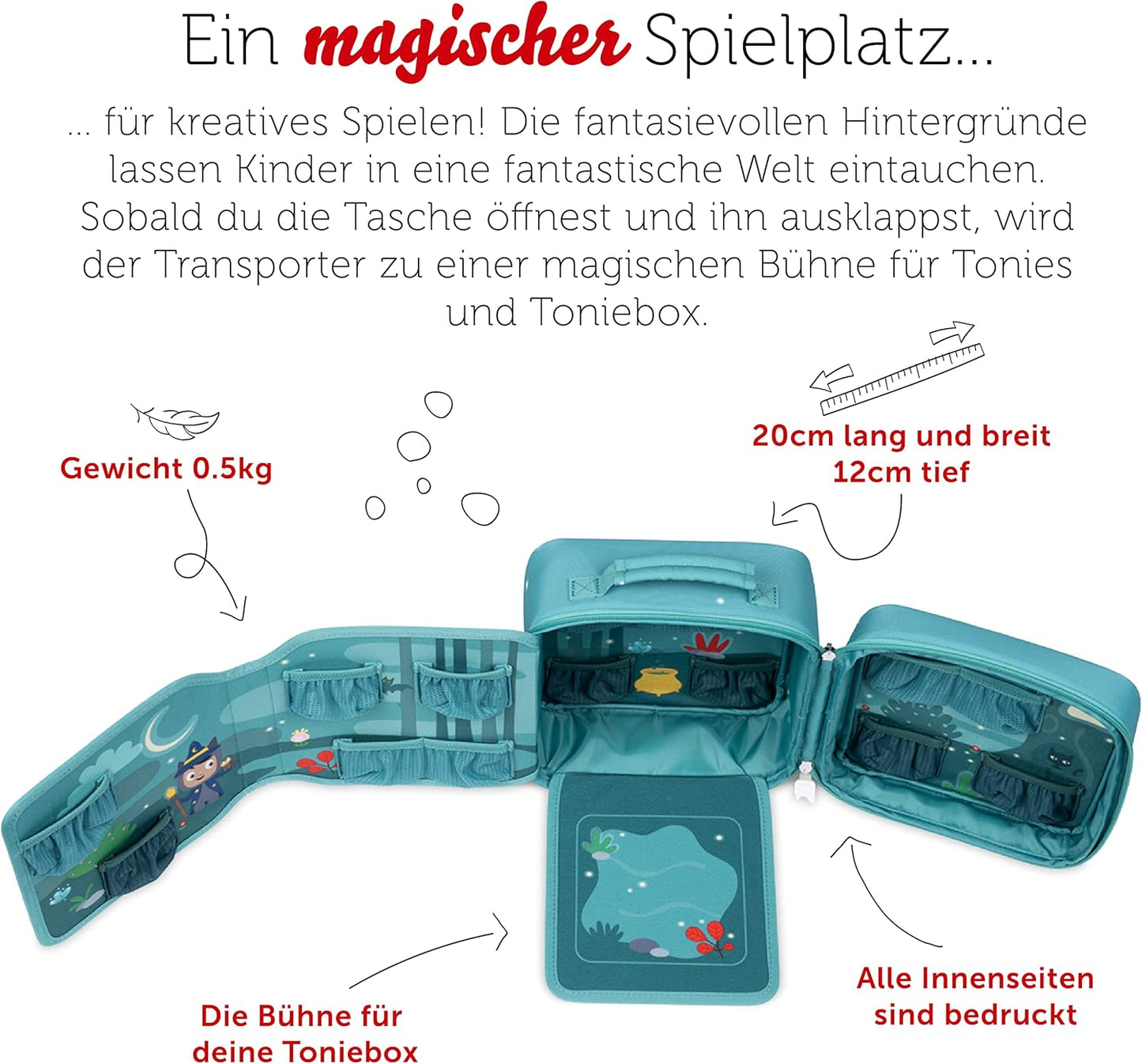Transporttasche für Hörfiguren, Bühnen-transporter Unter dem Zaubermond