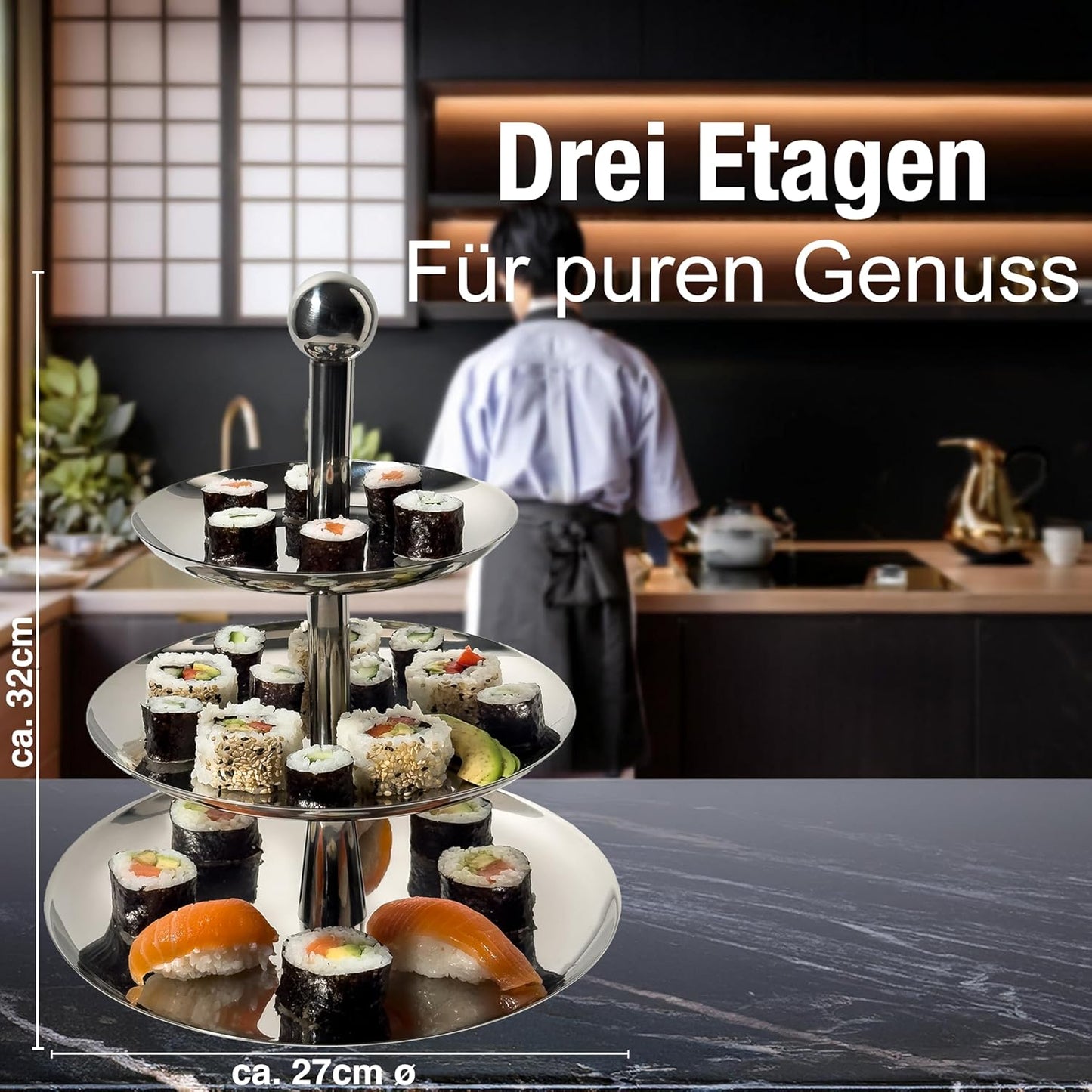 3-stufige Etagere für Desserts & Obst
