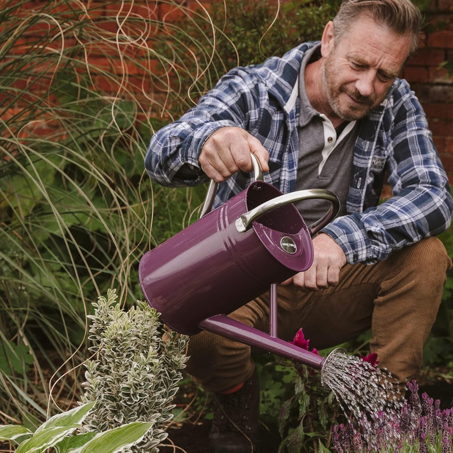 Vintage Giesskanne mit 2 Griffen, 4.5 Liter Violett