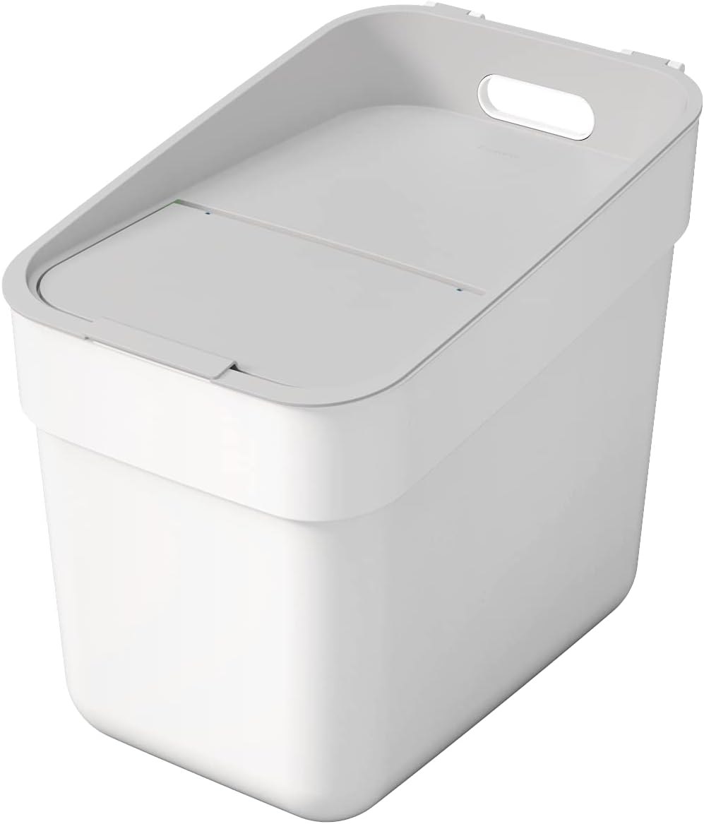 Mülleimer für Wandmonate oder frei stehend, inkl. Müllbeutelhalterung, 20 L Weiss