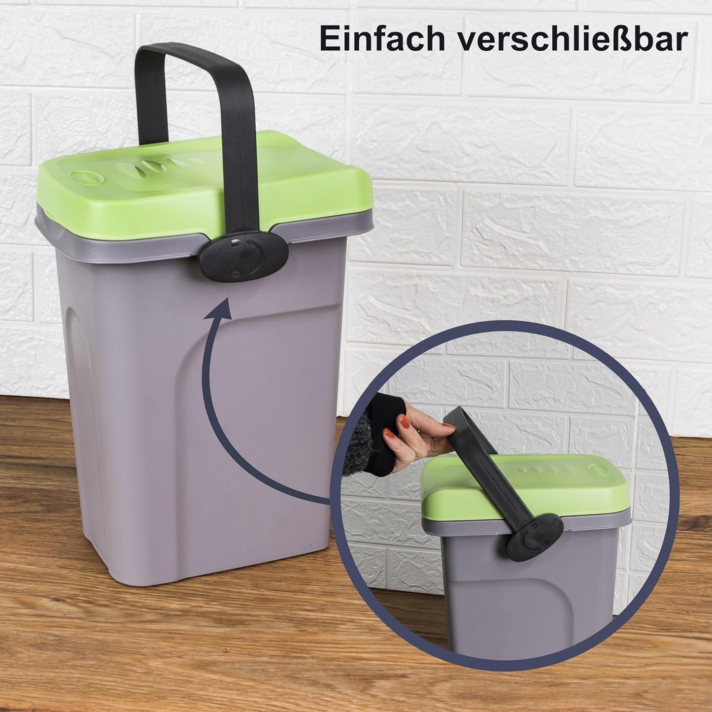 Abfalleimer mit Gummidichtung, Blau 7 Liter
