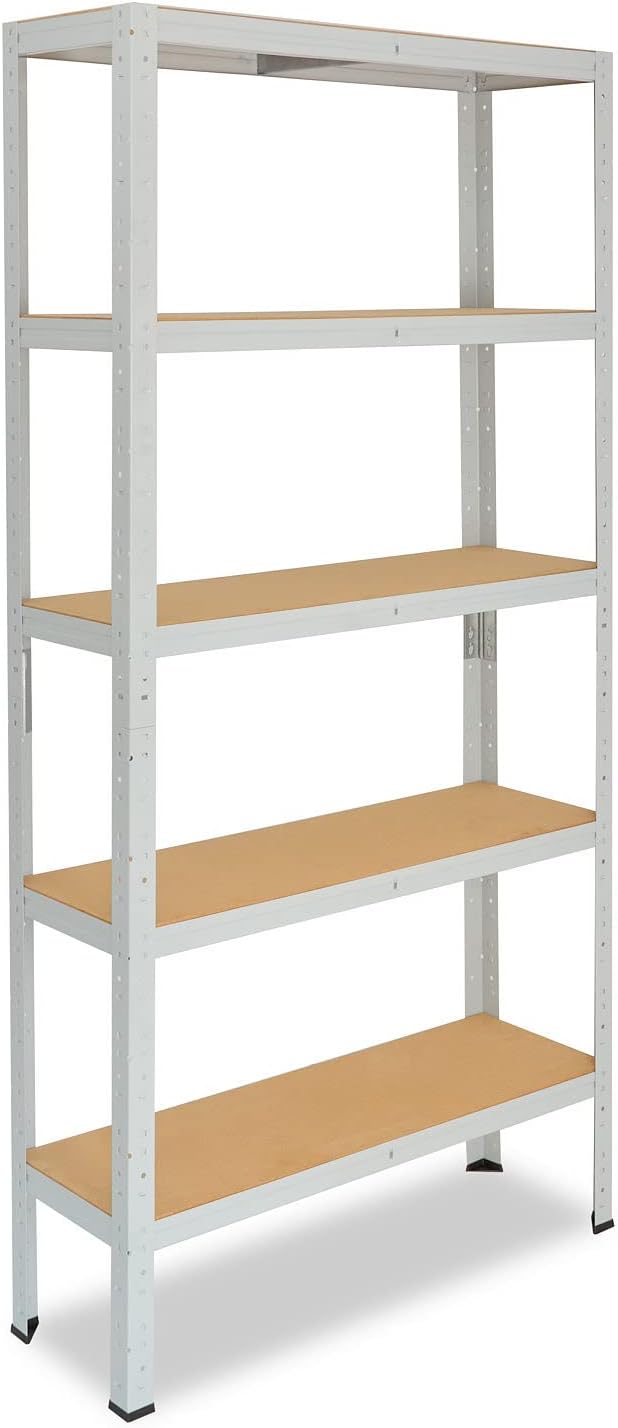 Office Series Schwerlastregal, 5 Böden, 175kg Traglast, H: 180cm / B: 70cm / T: 30cm