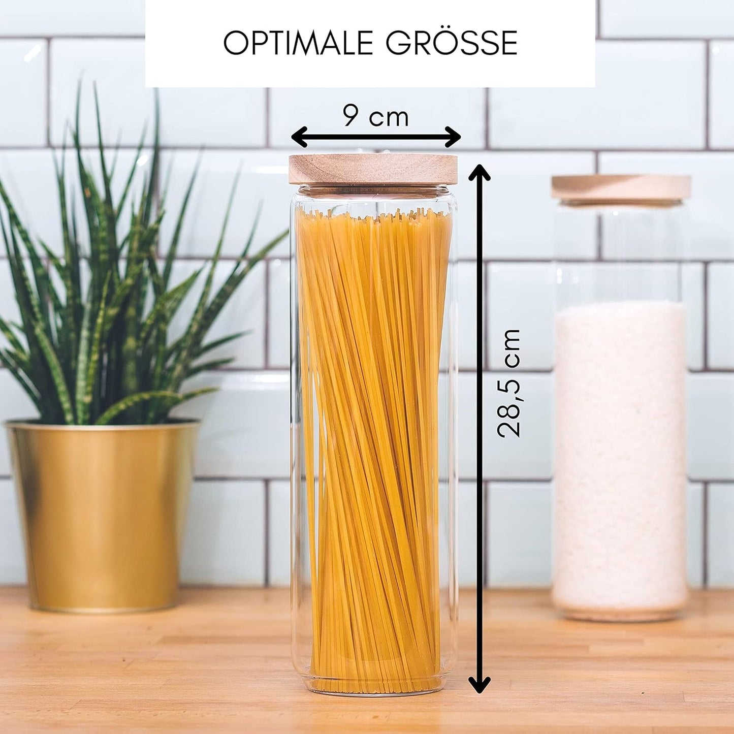 2-teiliges Vorratsgläser-Set für Spaghetti, 2x 1500ml