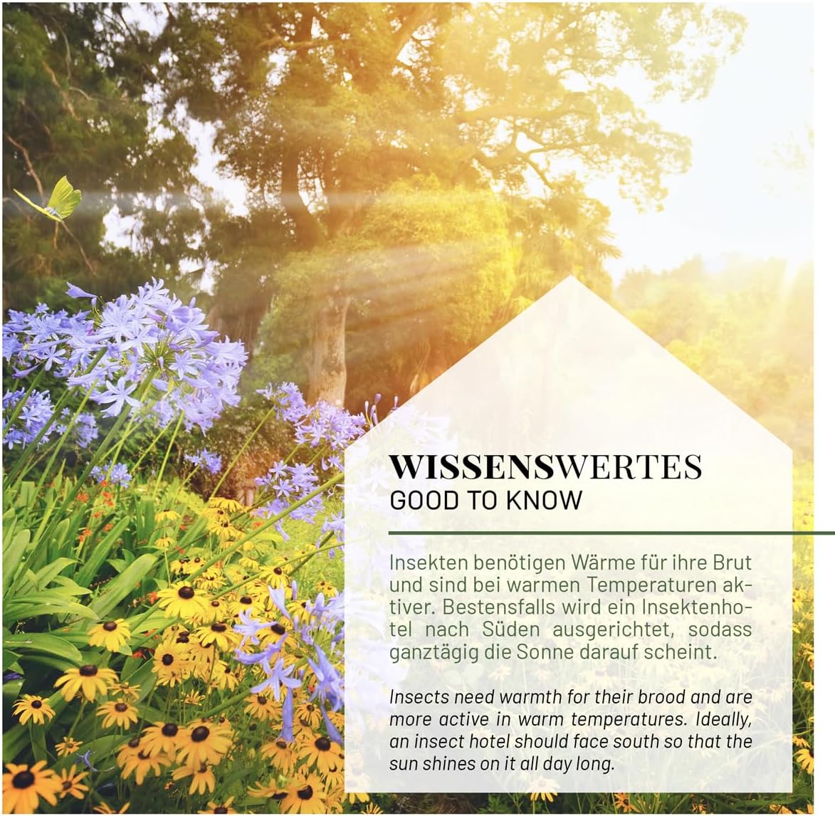 Bienenhotel, Wildbienen-Villa mit Rindendach