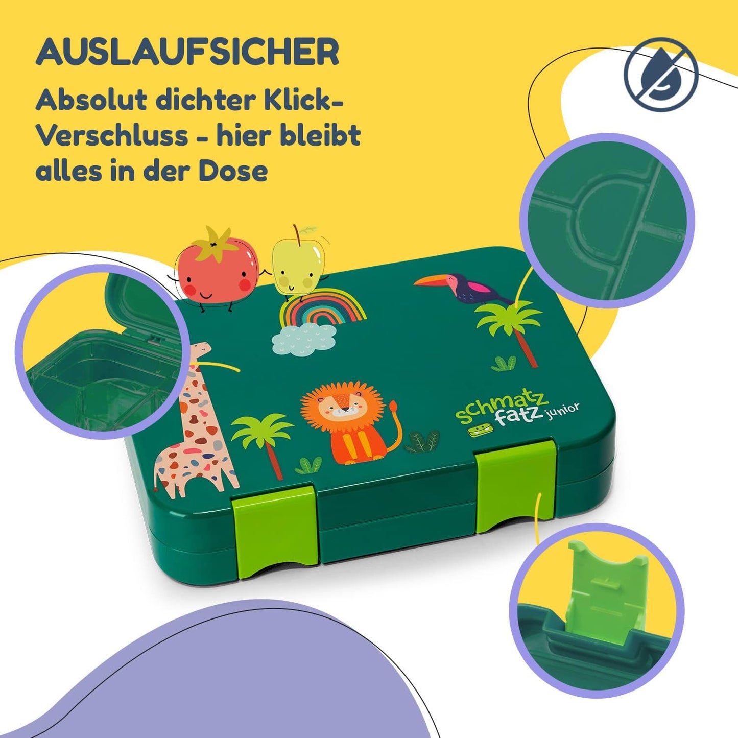 Brotzeitdose, Grün Dschungel, Junior Brotdose