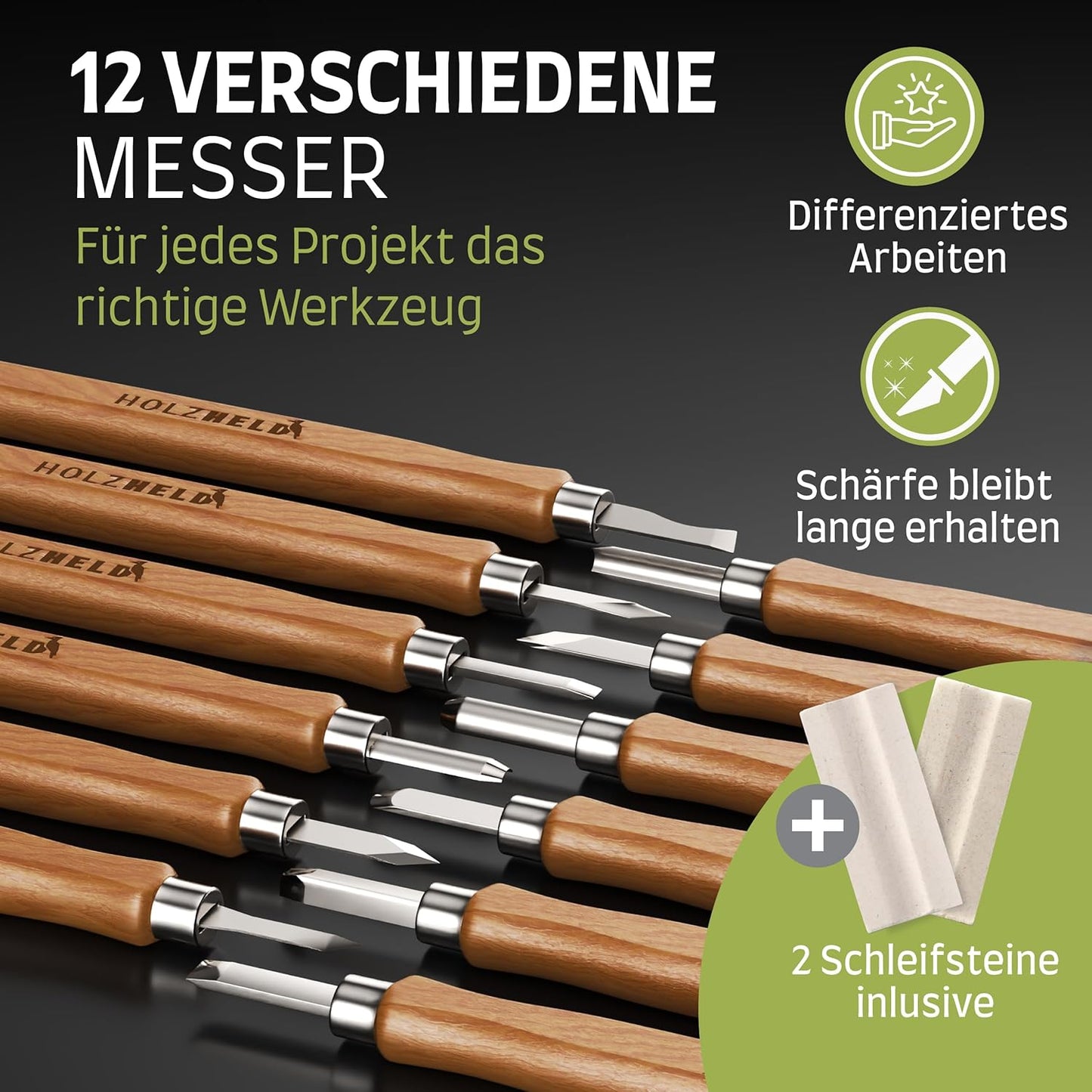 Schnitz-Set, Stofftasche (schwarz) + Holzrohling