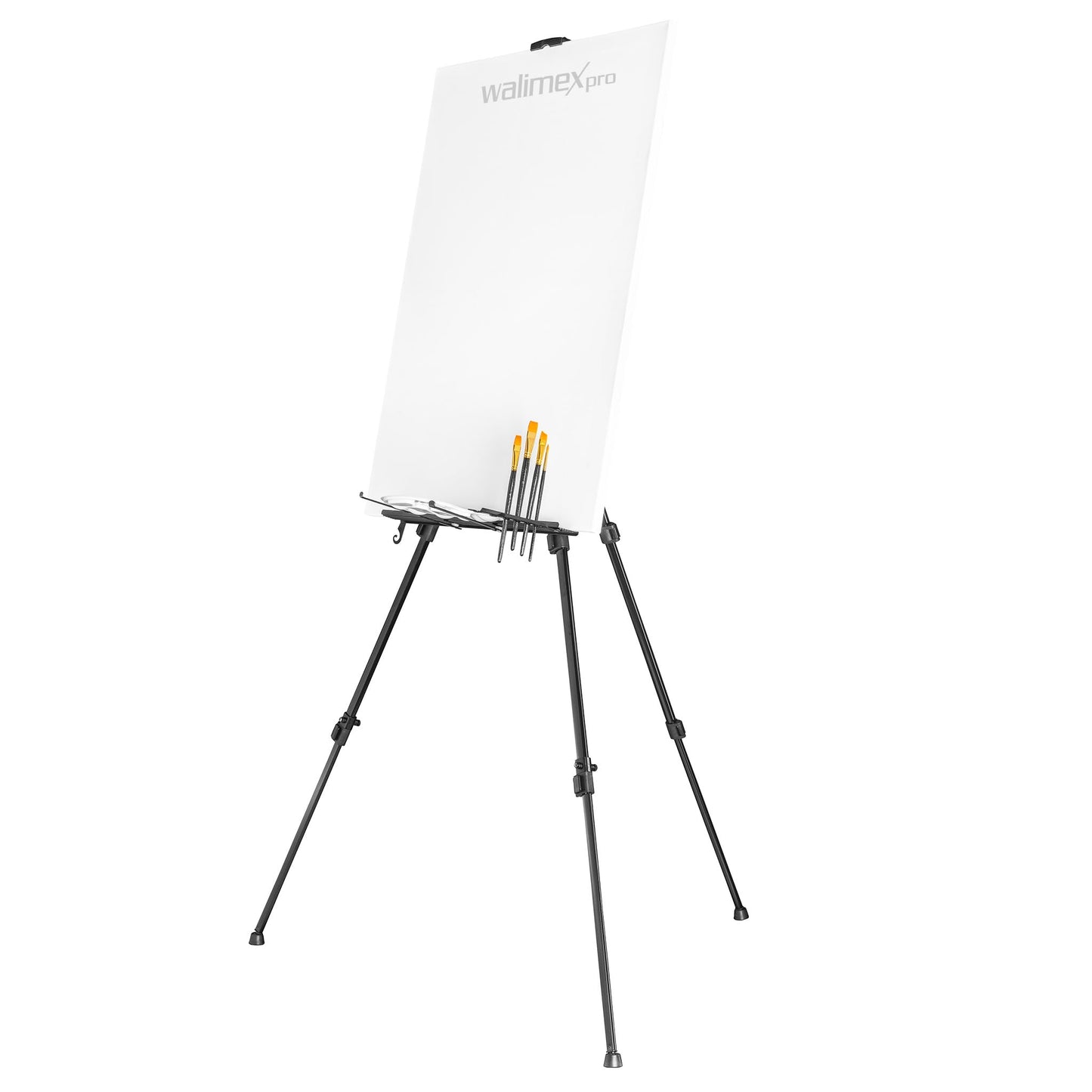 Leinwandstaffelei aus Aluminium (50-165 cm) inkl. Tasche, schwarz L (max 165 cm), Single