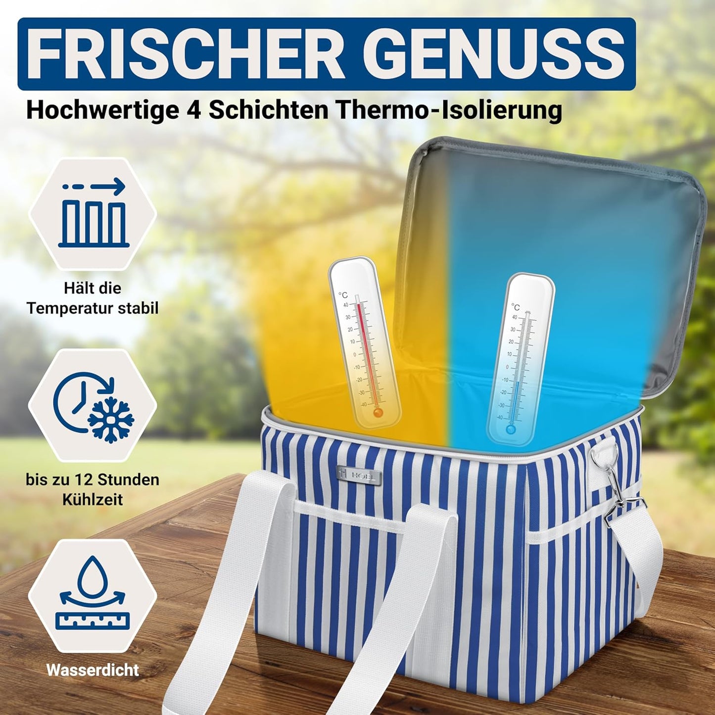 Faltbare Kühltasche, 20L Blau