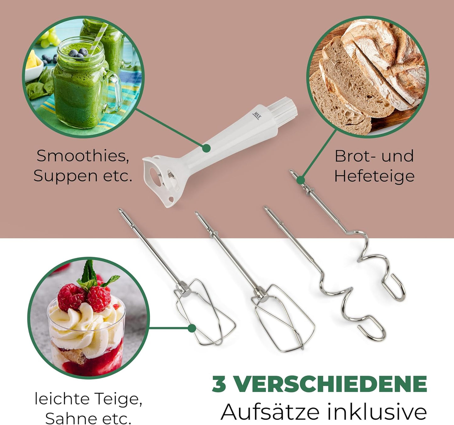 Handmixer & Stabmixer Kombi HM 3524, 300 Watt