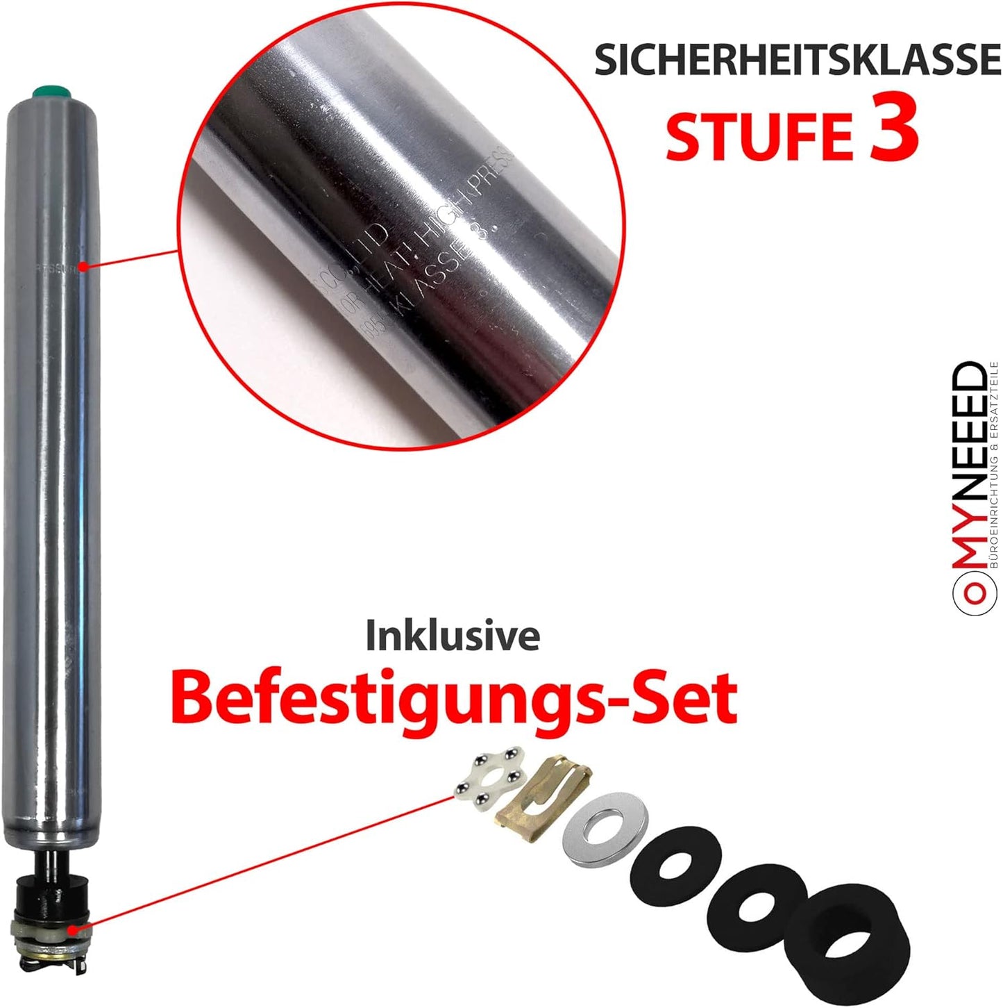 Gasdruckfeder Ersatz für Bürostuhl, 210 mm