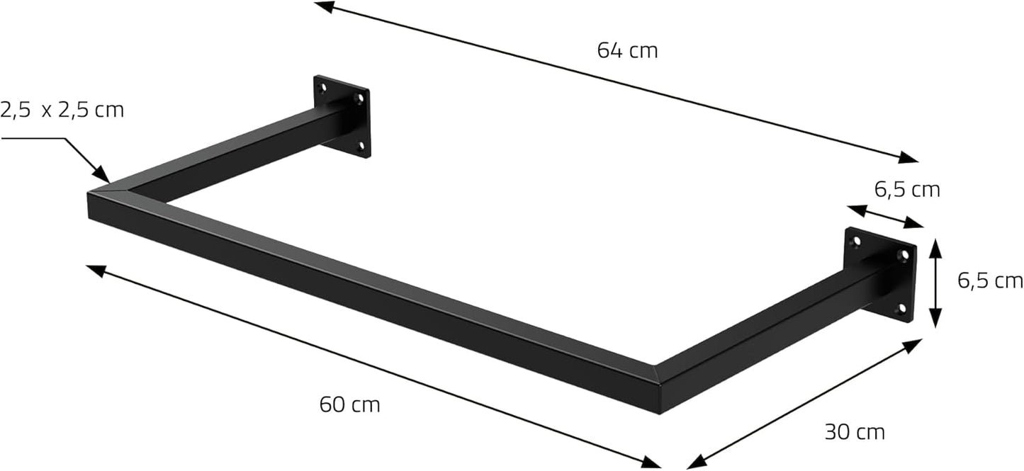 Rechteckige Kleiderstange, 1 T30cm x B60cm