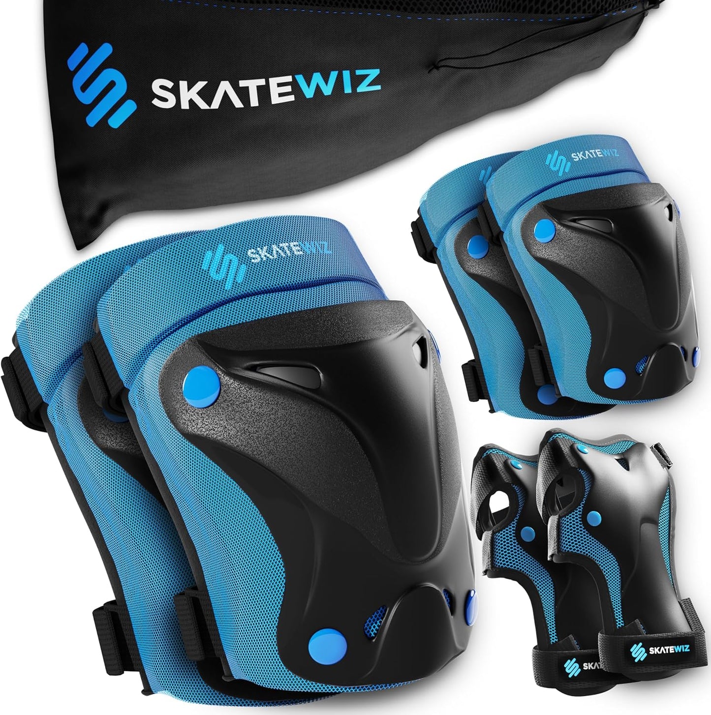 Schutzset für Inlineskates & Skateboard, XS, Blau - Neues Modell XS
