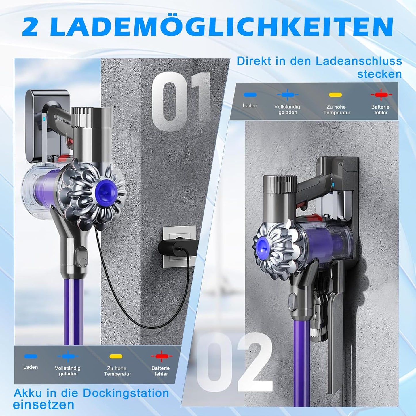 Ersatzakku für Dyson V6 Handstaubsauger, Gray-v6