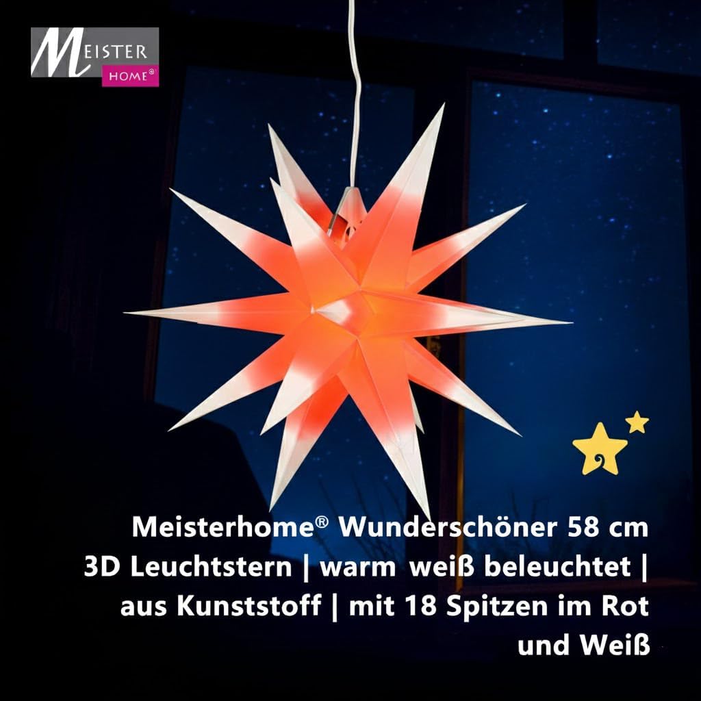 LED-Weihnachtsstern, Rot/Weiß