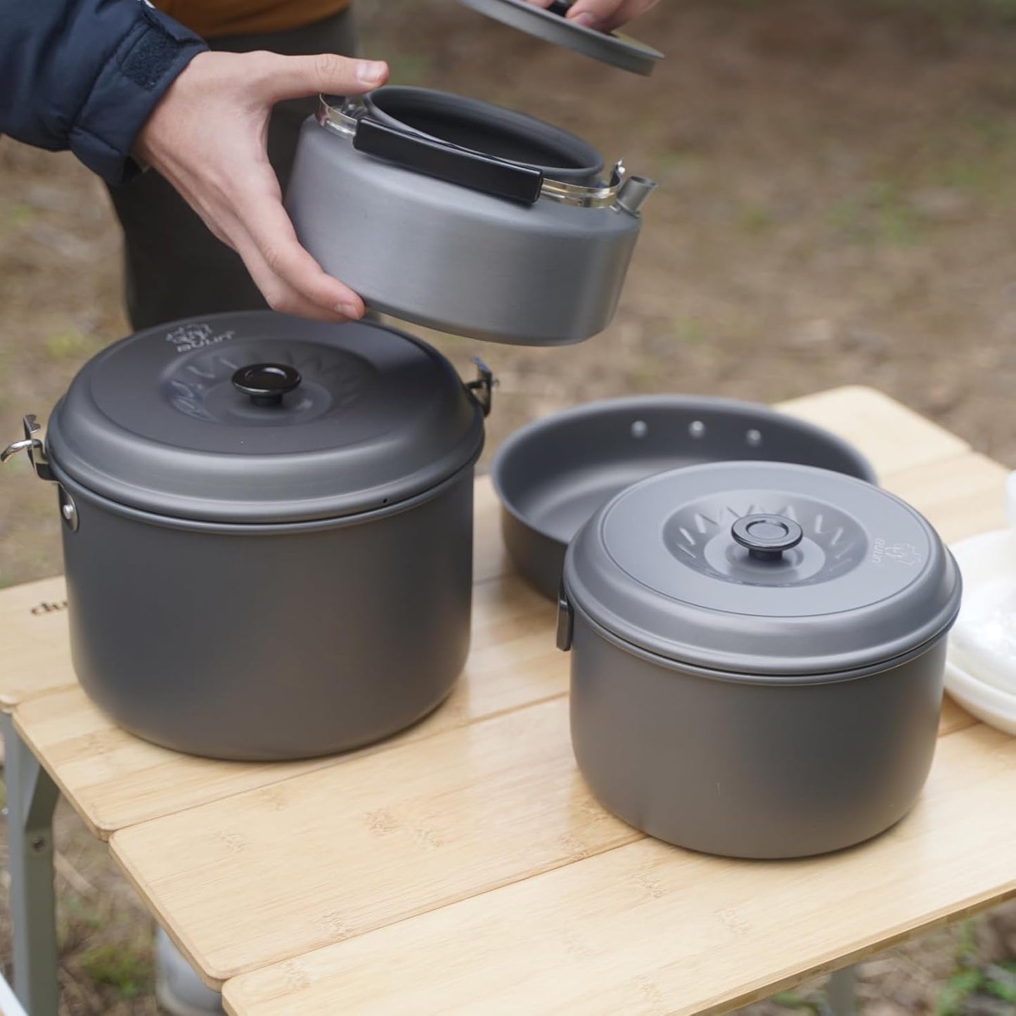 Camping Kochgeschirr-Set für 6 Personen, 6 Personen 10L Mit kessel