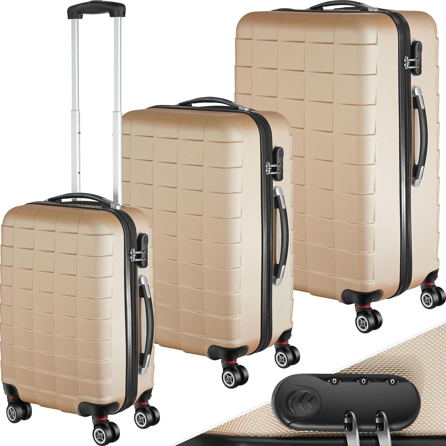 800518 - Reisekofferset 3-teilig, Champagner