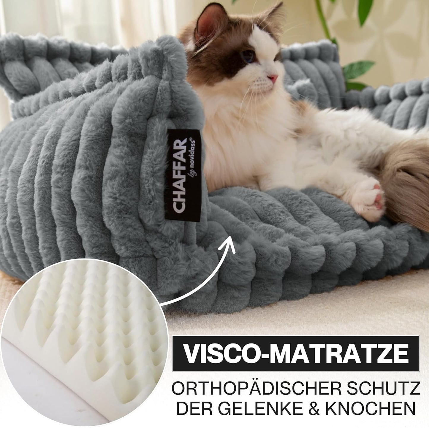 Haustiersofa im modernen Stil, Lichtgrau M (80cm)